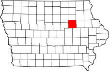 Iowa Map showing Black Hawk County