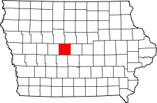 Iowa Map showing Boone County