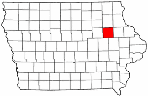 Iowa Map showing Buchanan County