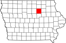 Iowa Map showing Butler County