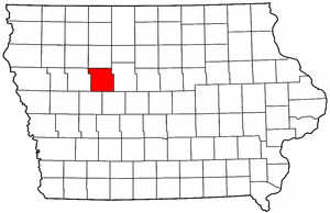 Iowa Map showing Calhoun County