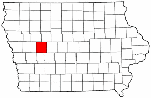 Iowa Map showing Carroll County