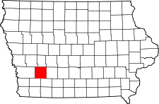 Iowa Map showing Cass County
