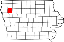 Iowa Map showing Cherokee County