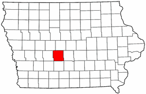 Iowa Map showing Dallas County