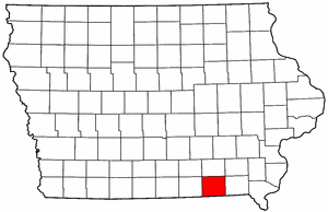 Iowa Map showing Davis County