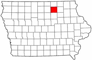 Iowa Map showing Floyd County