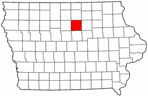 Iowa Map showing Franklin County