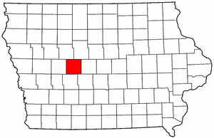 Iowa Map showing Greene County