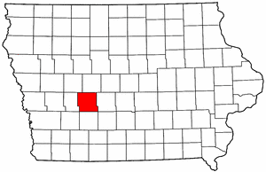 Iowa Map showing Guthrie County