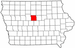 Iowa Map showing Hamilton County