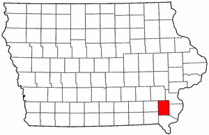 Iowa Map showing Henry County