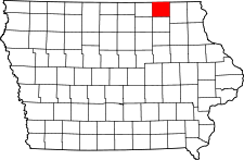 Iowa Map showing Howard County