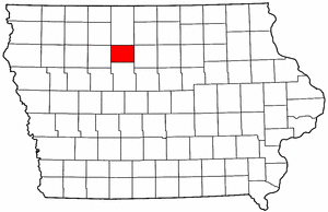 Iowa Map showing Humboldt County
