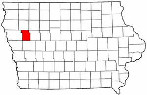 Iowa Map showing Ida County