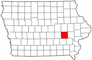 Iowa Map showing Iowa County