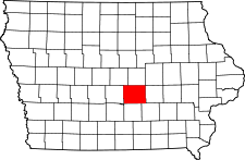 Iowa Map showing Jasper County
