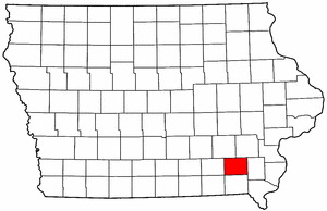 Iowa Map showing Jefferson County