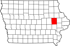 Iowa Map showing Linn County
