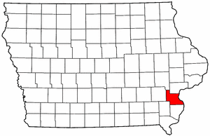 Iowa Map showing Louisa County