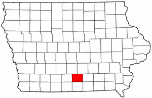 Iowa Map showing Lucas County