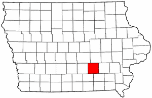 Iowa Map showing Mahaska County