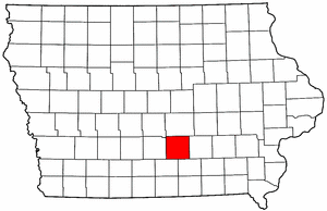 Iowa Map showing Marion County