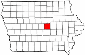 Iowa Map showing Marshall County