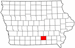 Iowa Map showing Monroe County