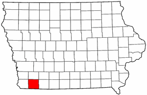 Iowa Map showing Page County