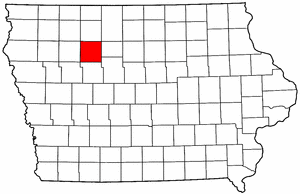 Iowa Map showing Pocahontas County