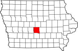 Iowa Map showing Polk County