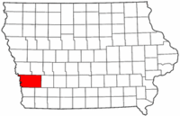 Iowa Map showing Pottawattamie County