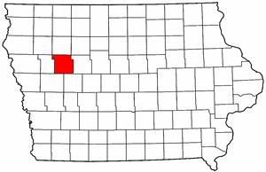 Iowa Map showing Sac County