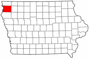 Iowa Map showing Sioux County