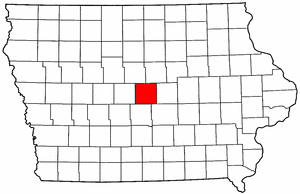 Iowa Map showing Story County