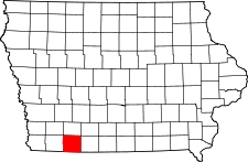 Iowa Map showing Taylor County