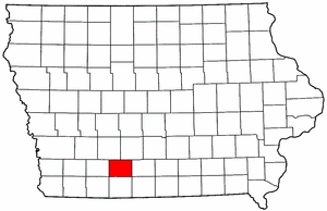 Iowa Map showing Union County
