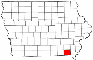 Iowa Map showing Van Buren County