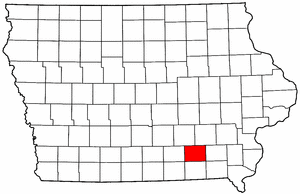 Iowa Map showing Wapello County