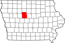 Iowa Map showing Webster County