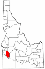 Idaho Map showing Ada County