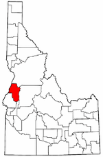 Idaho Map showing Adams County