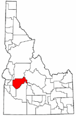 Idaho Map showing Boise County