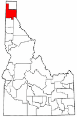 Idaho Map showing Bonner County