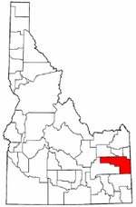 Idaho Map showing Bonneville County
