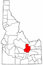 Idaho Map showing Butte County