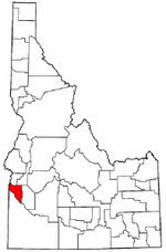 Idaho Map showing Canyon County