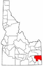 Idaho Map showing Caribou County