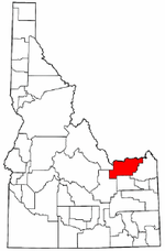 Idaho Map showing Clark County